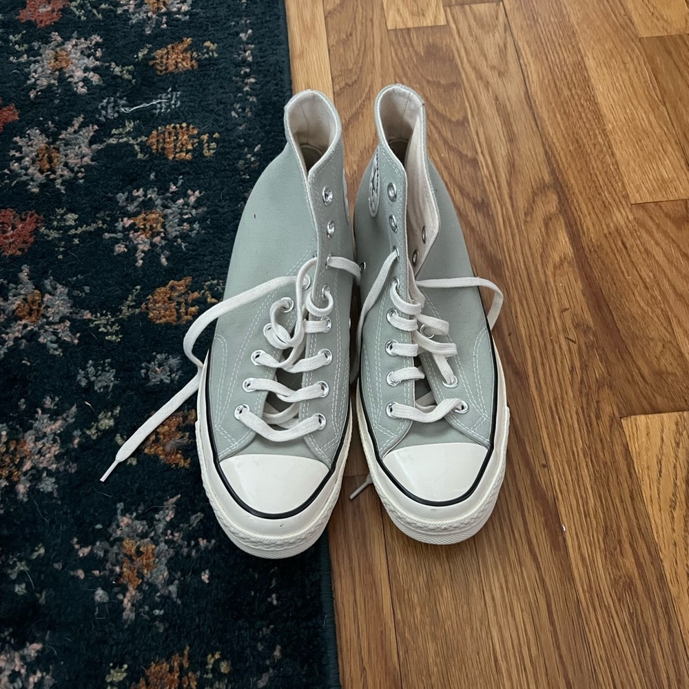 High-Top Converse in Light Green/Sage